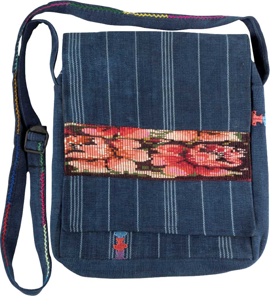 Denim Blue and Huipil Fabric Purse/LAPTOP Bag