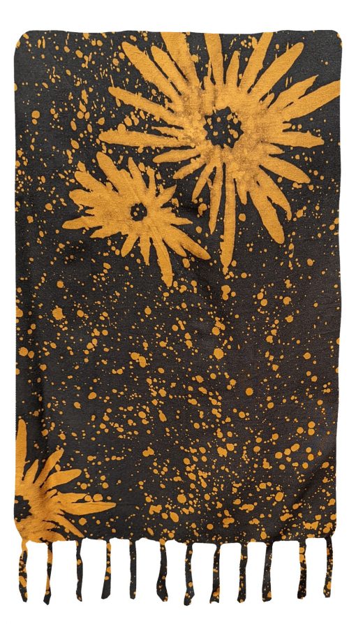 Brown Sarong with Gold Flowers